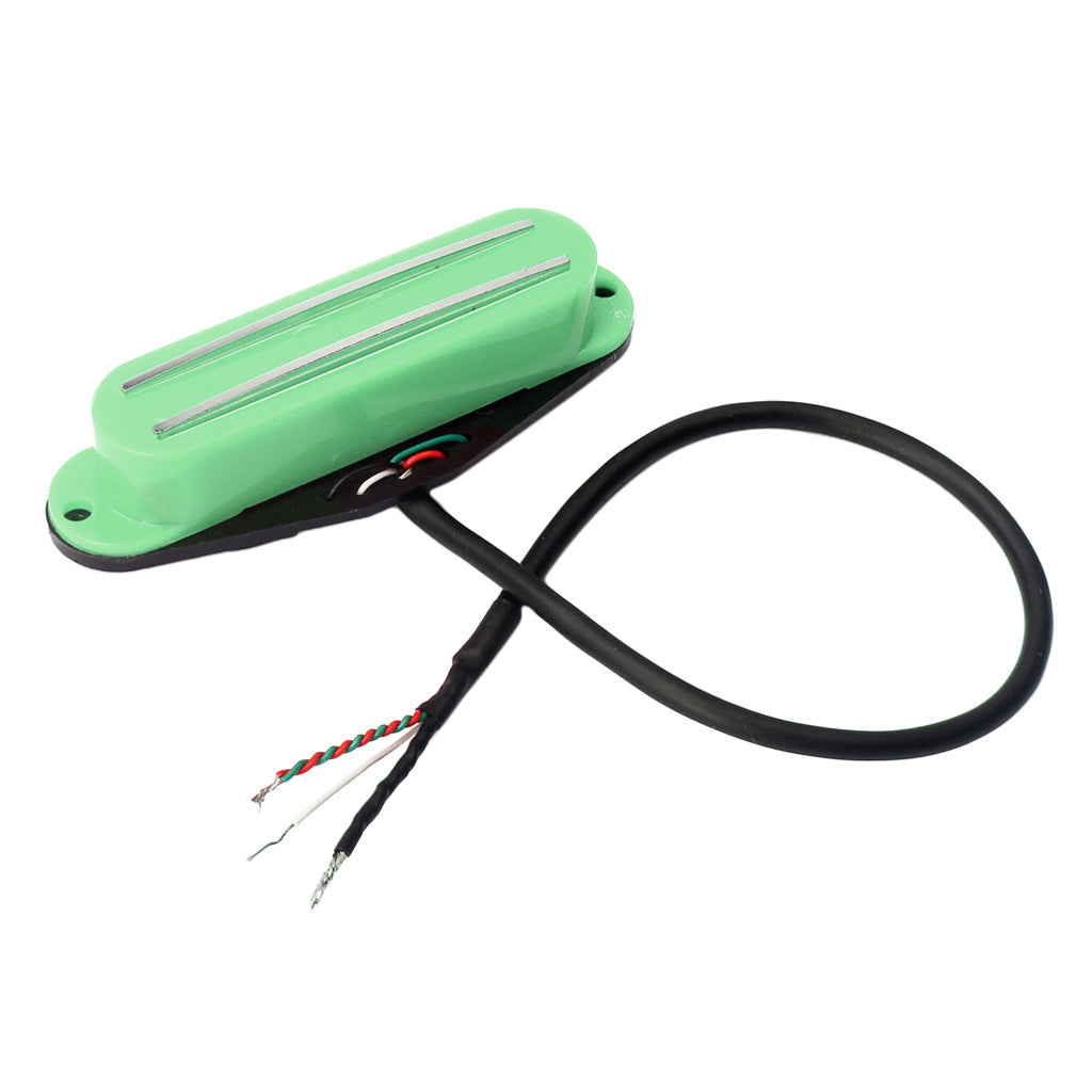 Dual Rails Single Coil Pickup for ST SG LP Electric Guitars Green