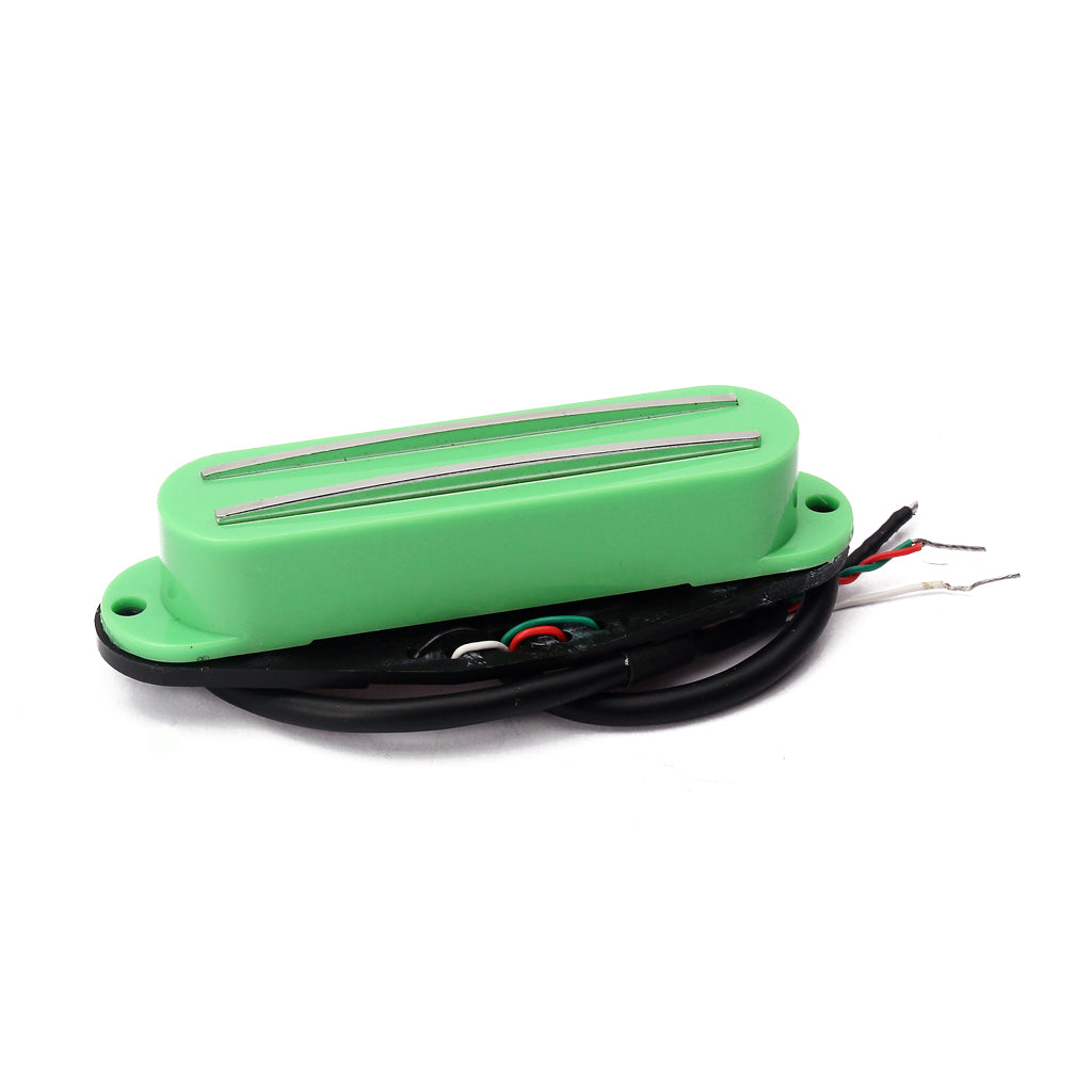 Dual Rails Single Coil Pickup for ST SG LP Electric Guitars Green