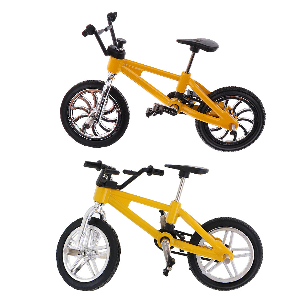 Alloy Mountain Bike Model Mini Finger Bike Bicycle Cool Boy Toy Gift Yellow