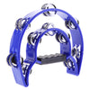 Hand Held Tambourine Double Row Metal Jingles Musical Percussion Gift - Blue