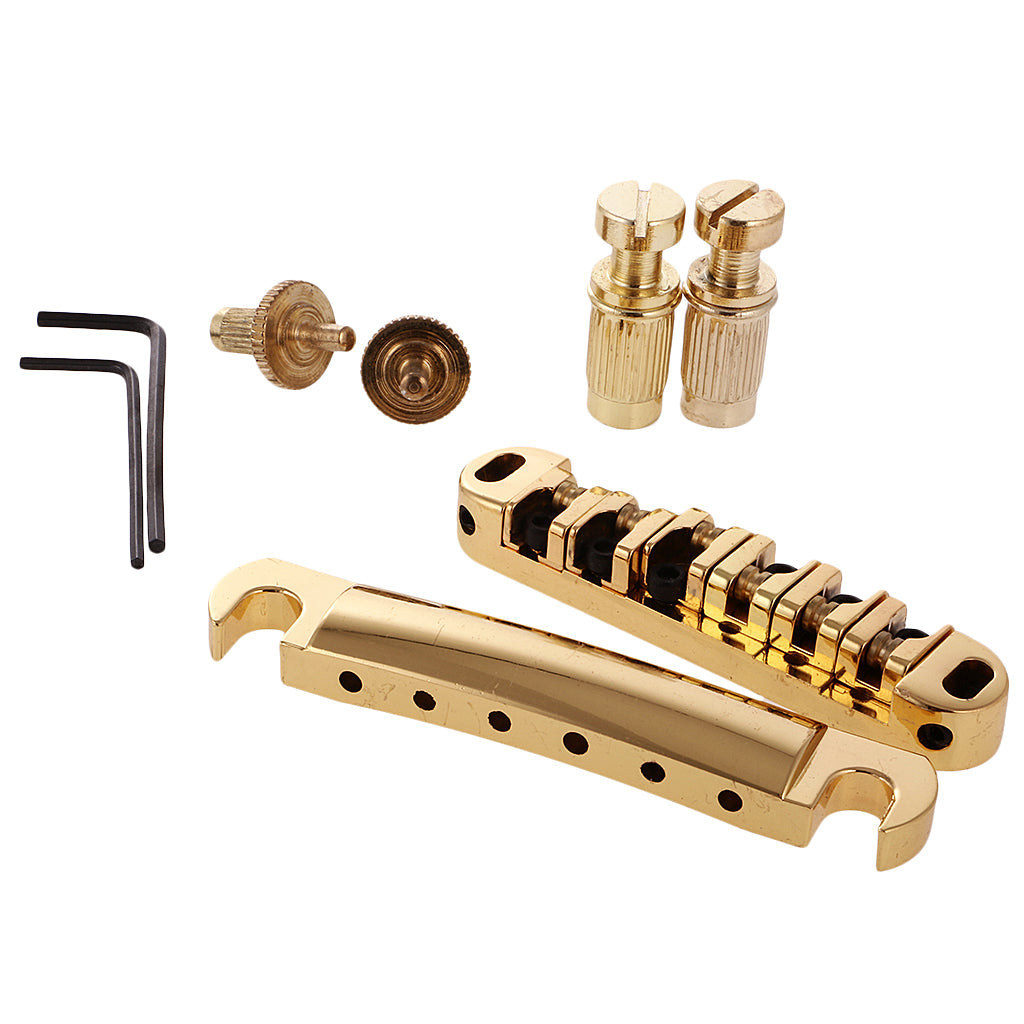 Locking Roller Saddle Bridge Set For LP Guitar Golden