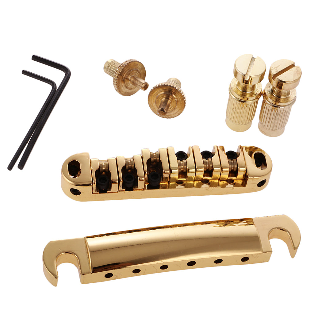 Locking Roller Saddle Bridge Set For LP Guitar Golden