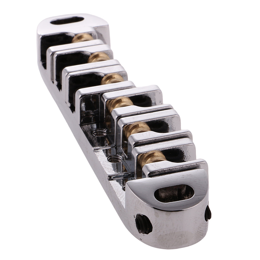 BRASS ROLLER SADDLE BRIDGE FOR ELECTRIC GUITAR Silver