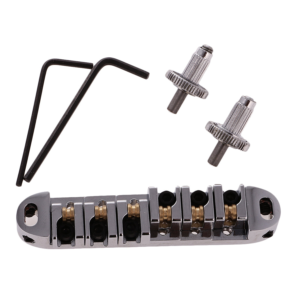 BRASS ROLLER SADDLE BRIDGE FOR ELECTRIC GUITAR Silver