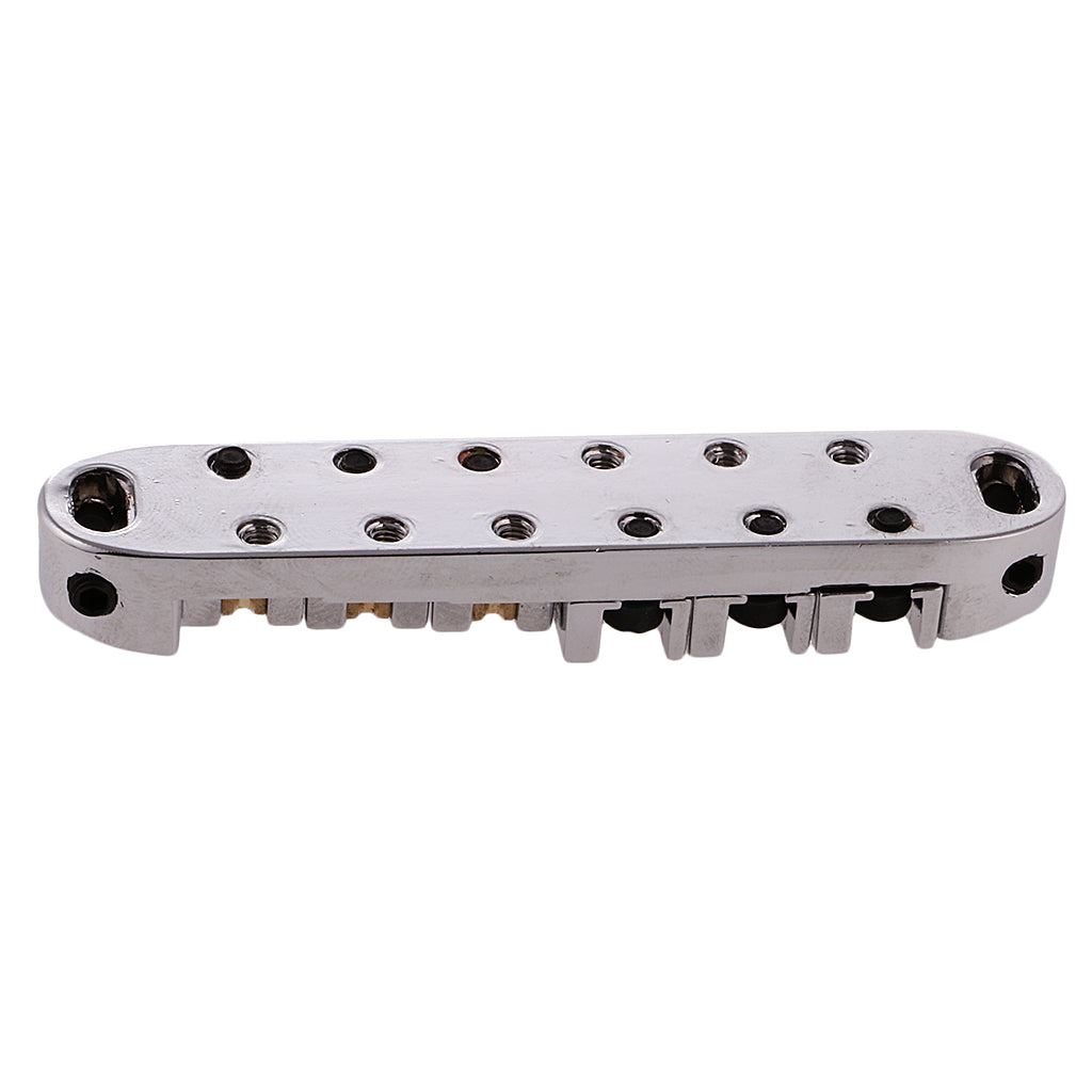 BRASS ROLLER SADDLE BRIDGE FOR ELECTRIC GUITAR Silver