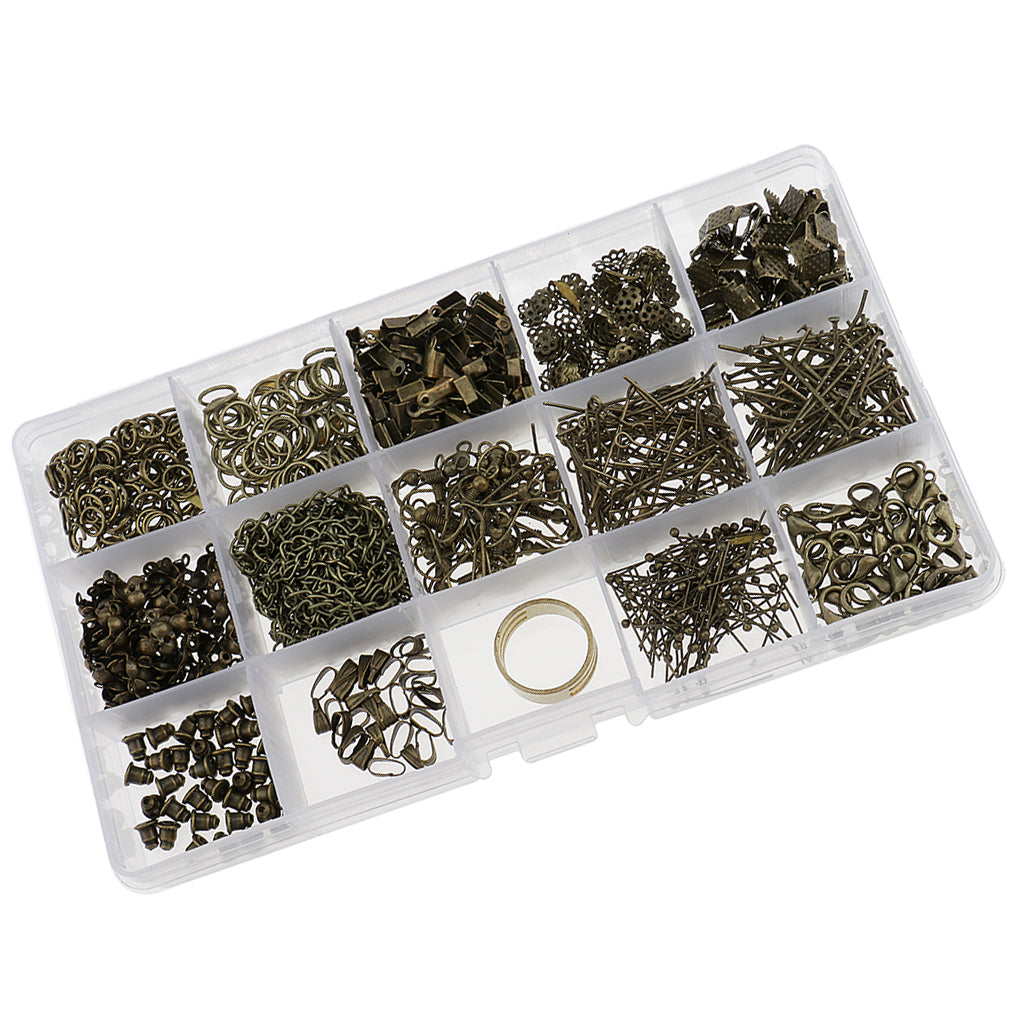 Jewelry Making Starter Kit Tool Findings Components Storage Box Bronze