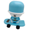 Solar Powered Dancing Cartoon Animal Swing Figure Toy Car Decor Puppy Blue