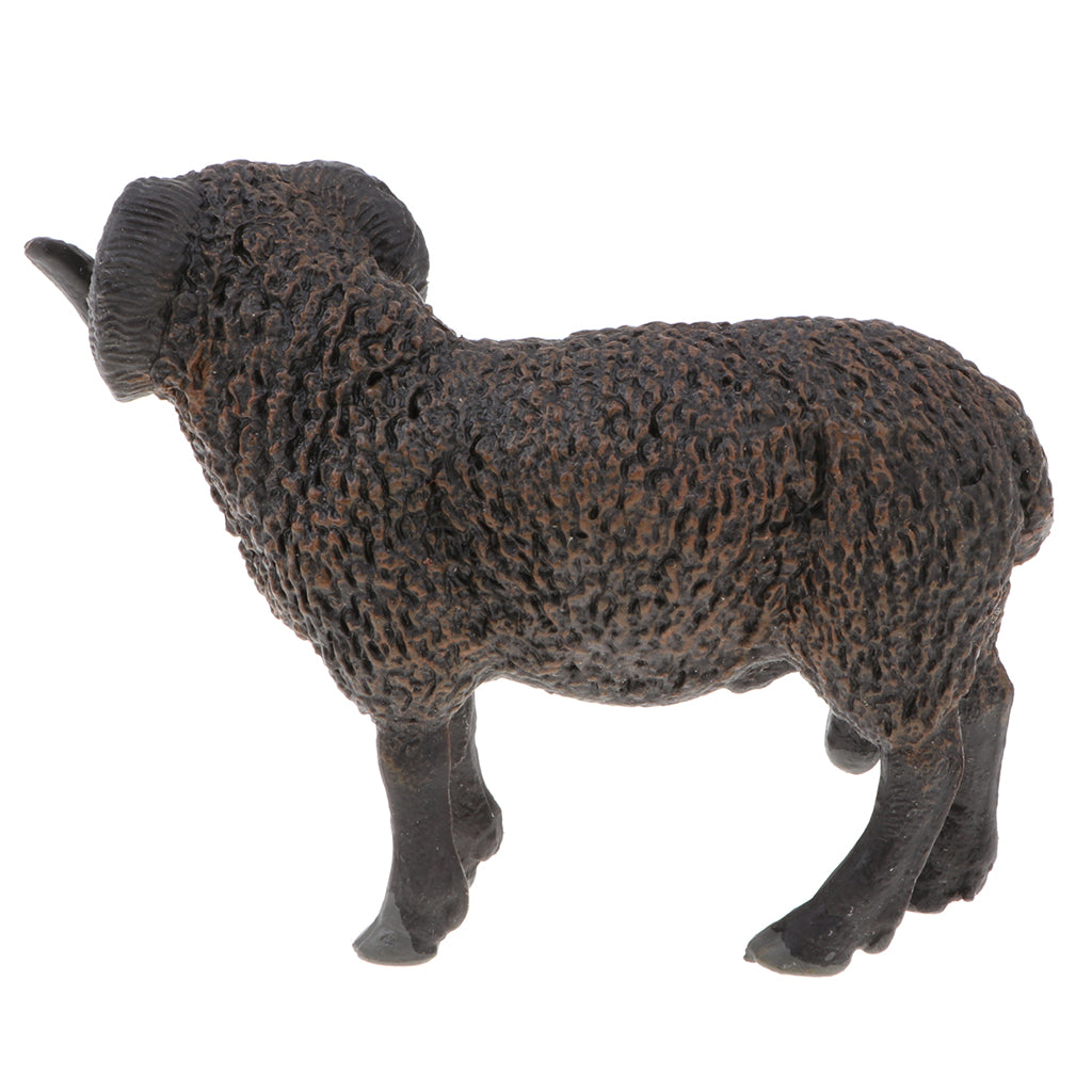 Plastic Animal Model Figure Figurine Kids Toy Gift Home Decor Black Sheep