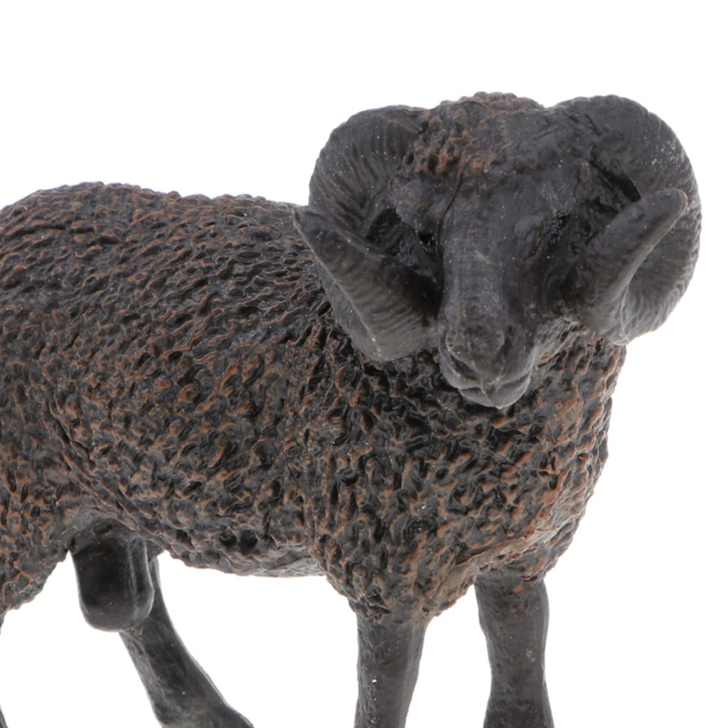 Plastic Animal Model Figure Figurine Kids Toy Gift Home Decor Black Sheep