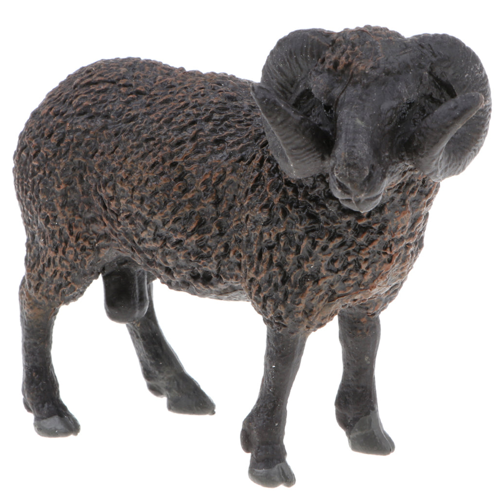 Plastic Animal Model Figure Figurine Kids Toy Gift Home Decor Black Sheep