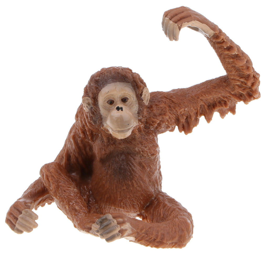 Plastic Animal Model Figure Figurine Kids Toy Gift Home Decor Red Orangutan