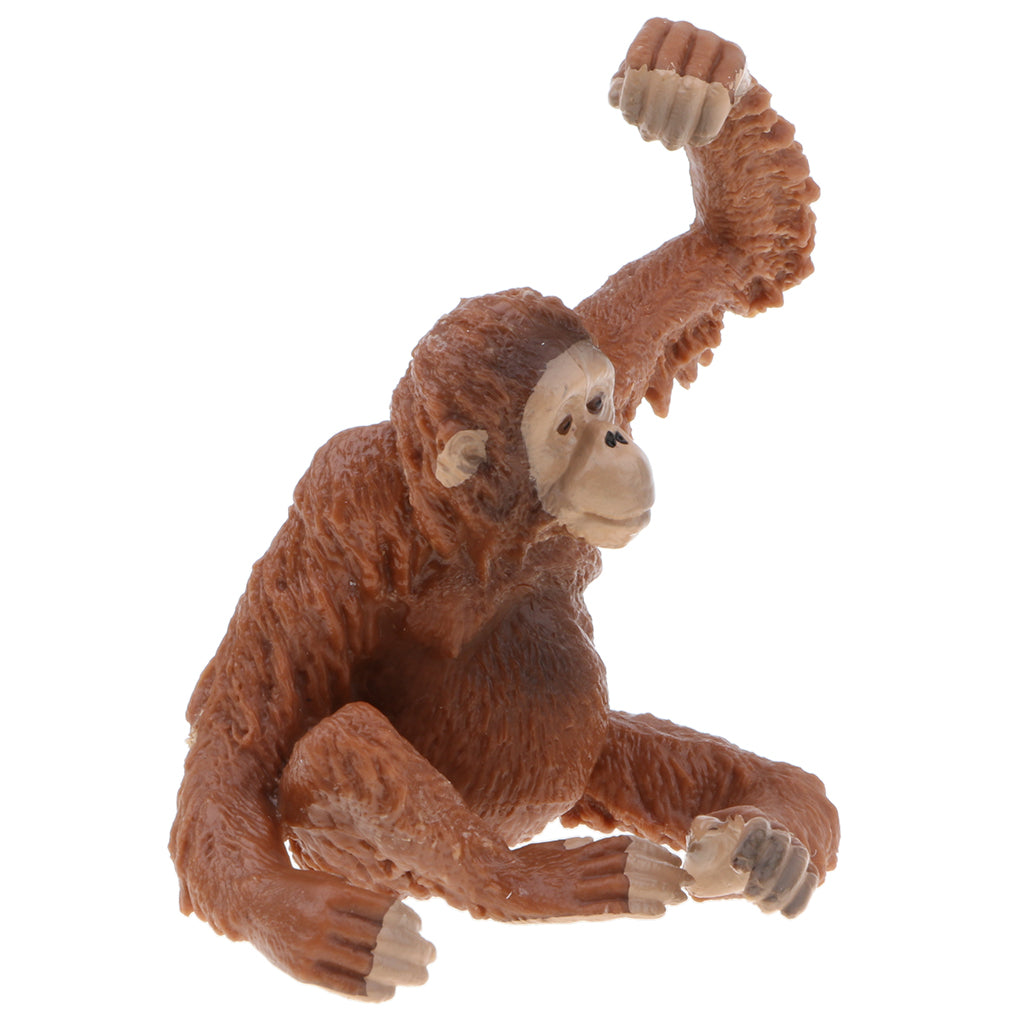 Plastic Animal Model Figure Figurine Kids Toy Gift Home Decor Red Orangutan