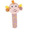 Cute Stuffed Animal Baby Soft Plush Hand Rattle Squeaker Stick Toy Monkey