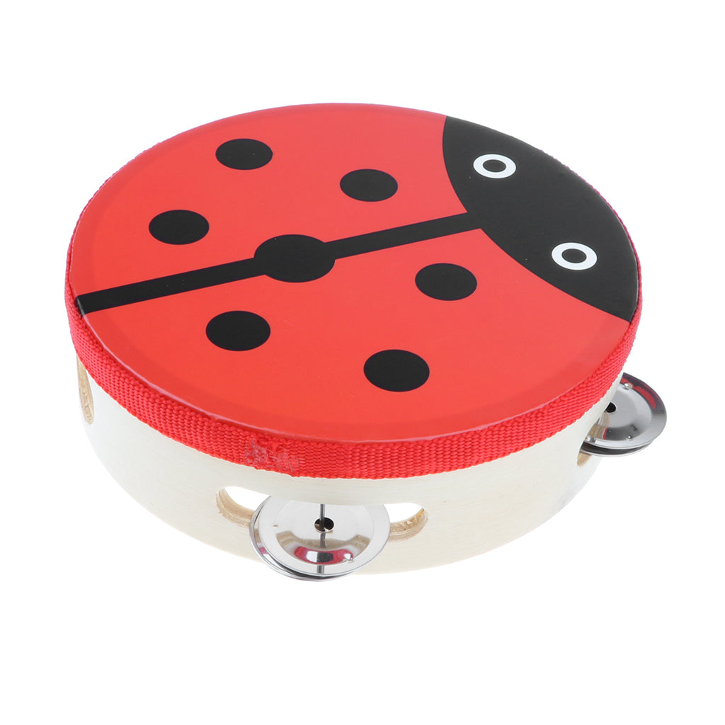 Cartoon Hand Held Tambourine Kids Musical Educational Toy Beetle