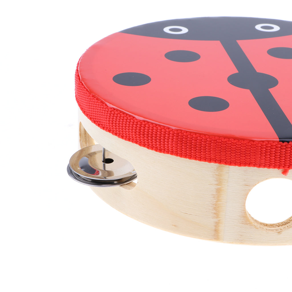 Cartoon Hand Held Tambourine Kids Musical Educational Toy Beetle