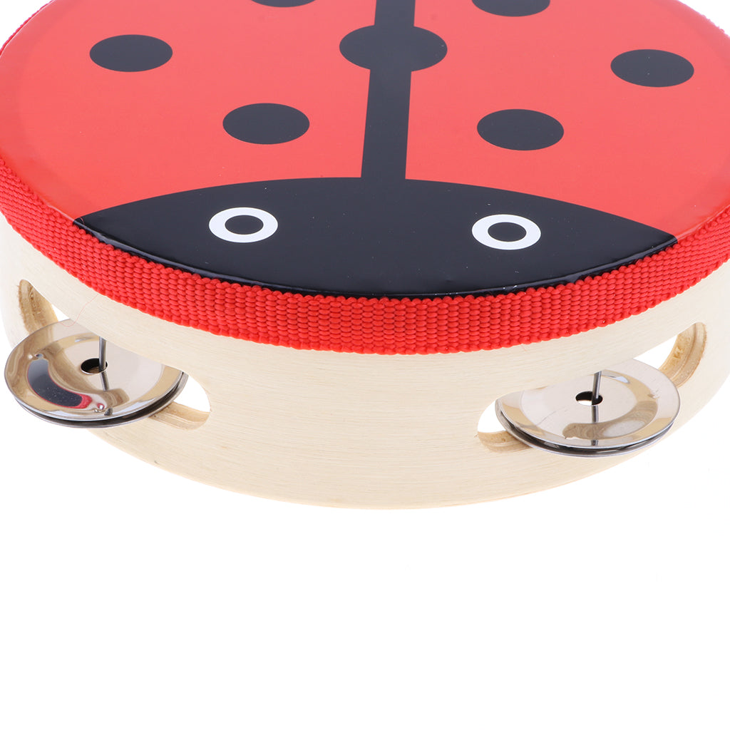 Cartoon Hand Held Tambourine Kids Musical Educational Toy Beetle