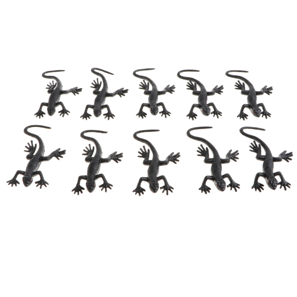 10-piece Rubber Animal Gecko Model Educational Toy Party Bag Fillers 8x3cm