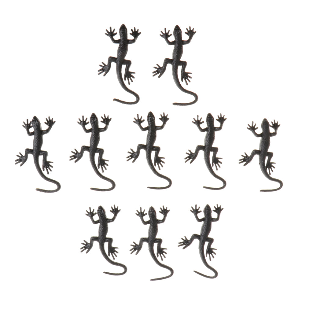 10-piece Rubber Animal Gecko Model Educational Toy Party Bag Fillers 8x3cm