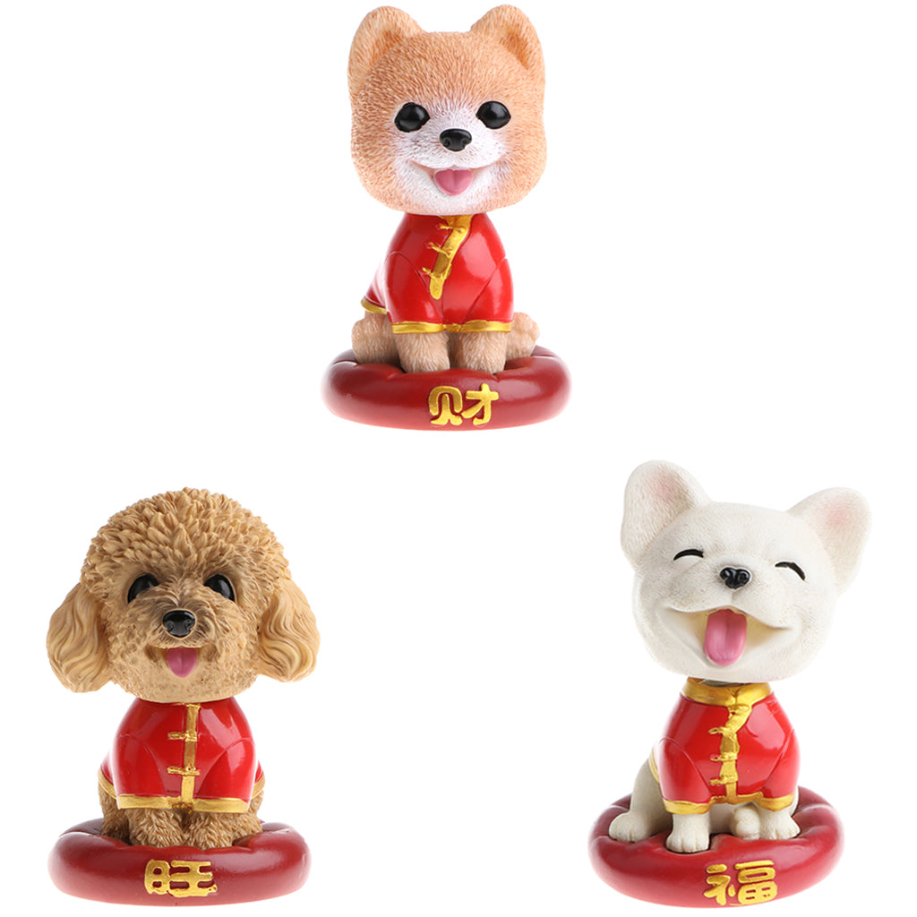 Cute Resin Shaking Head Dog Doll Craft Home/Office Desktop Ornament Toy #1