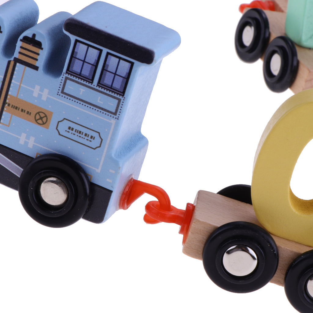 Mini Digital Train Wooden 0 to 9 Number Educational Baby Toys Xmas Gift Blue