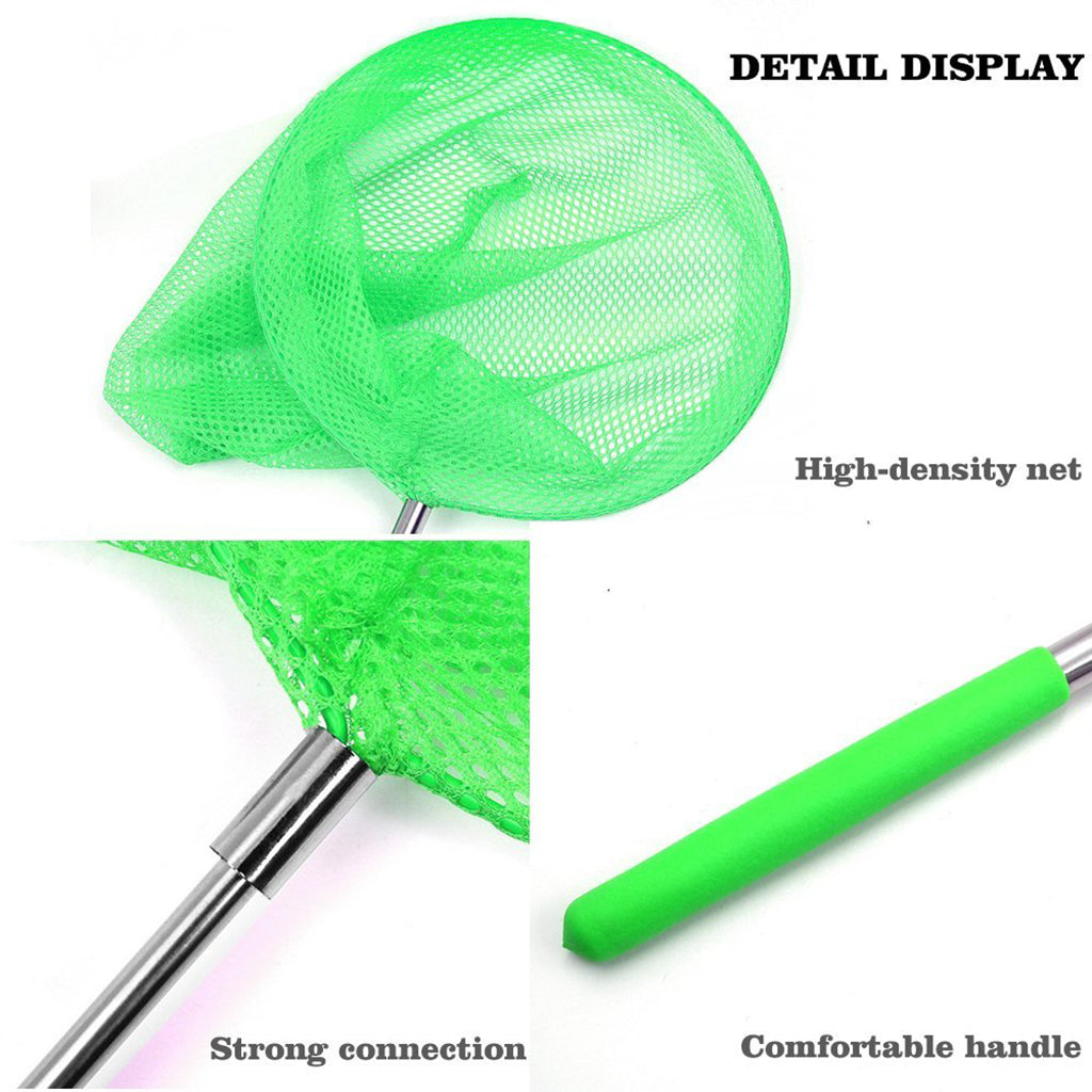 Kids Outdoor Extendable Rod Insect Butterfly Fish Net Garden Toy Green