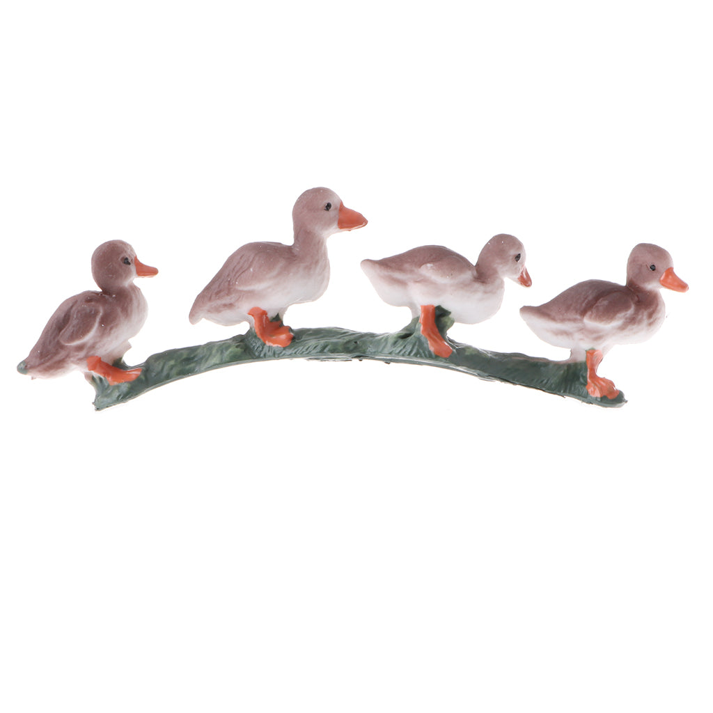 Simulation Animal Model Action Figures Kids Toy Gift Gray Ducks