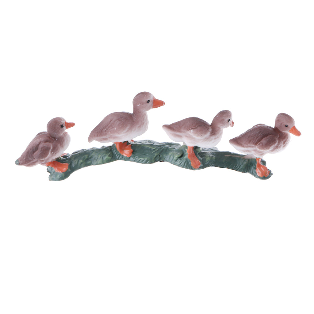 Simulation Animal Model Action Figures Kids Toy Gift Gray Ducks