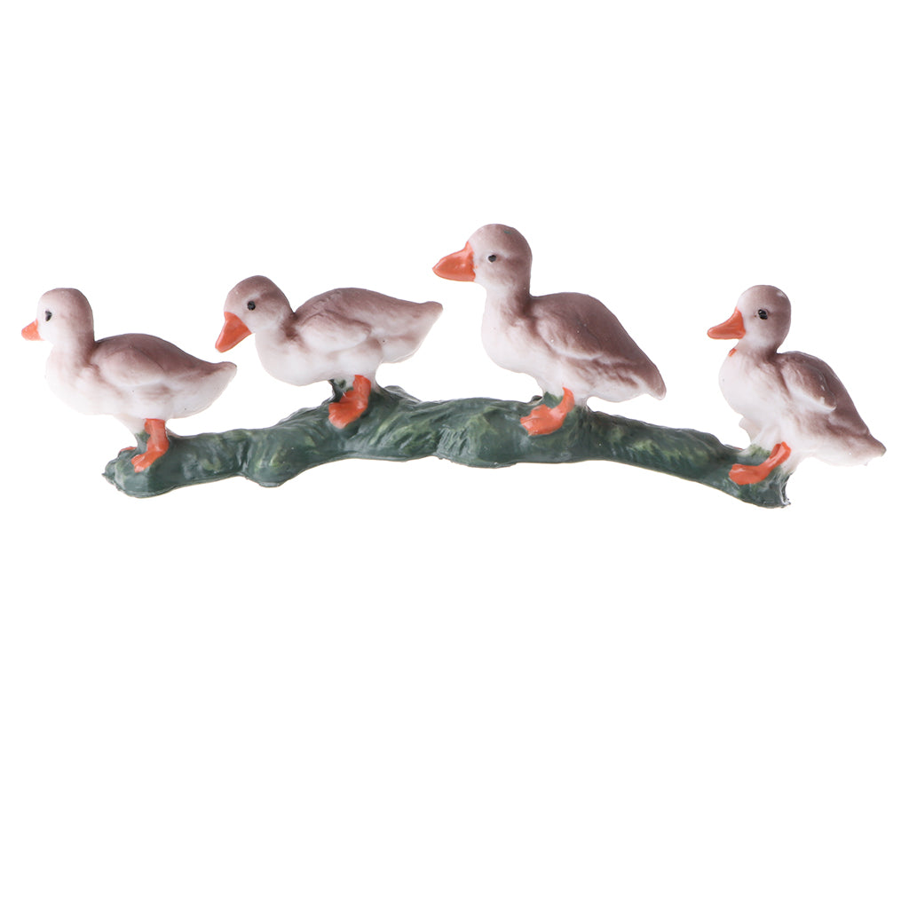 Simulation Animal Model Action Figures Kids Toy Gift Gray Ducks