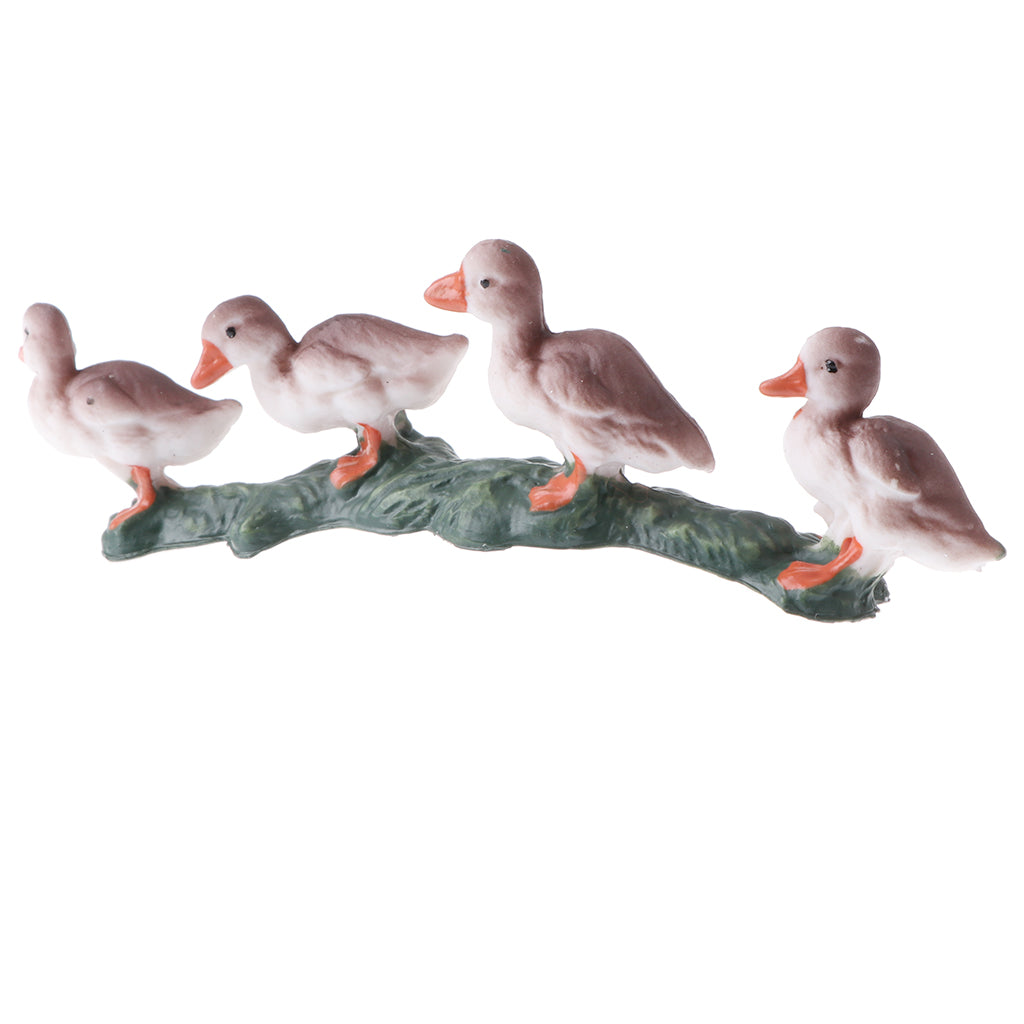 Simulation Animal Model Action Figures Kids Toy Gift Gray Ducks