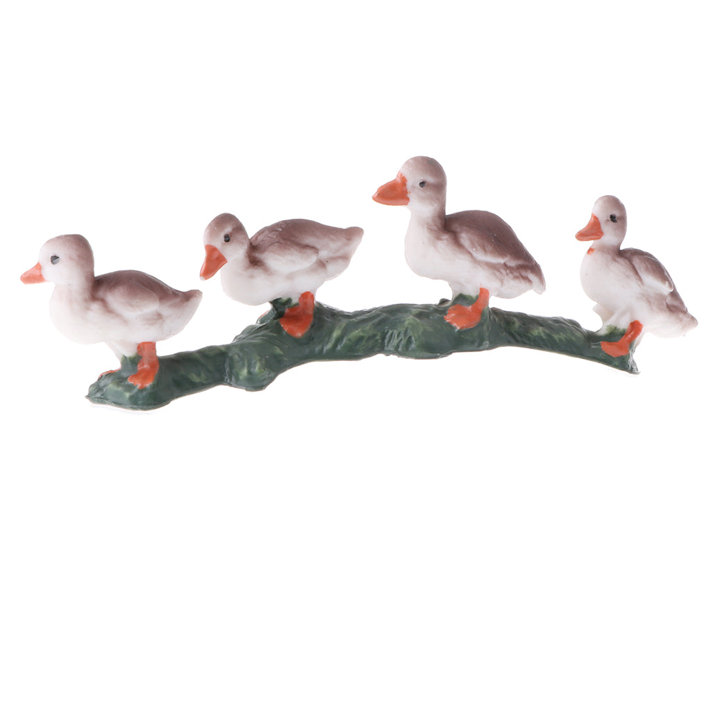 Simulation Animal Model Action Figures Kids Toy Gift Gray Ducks