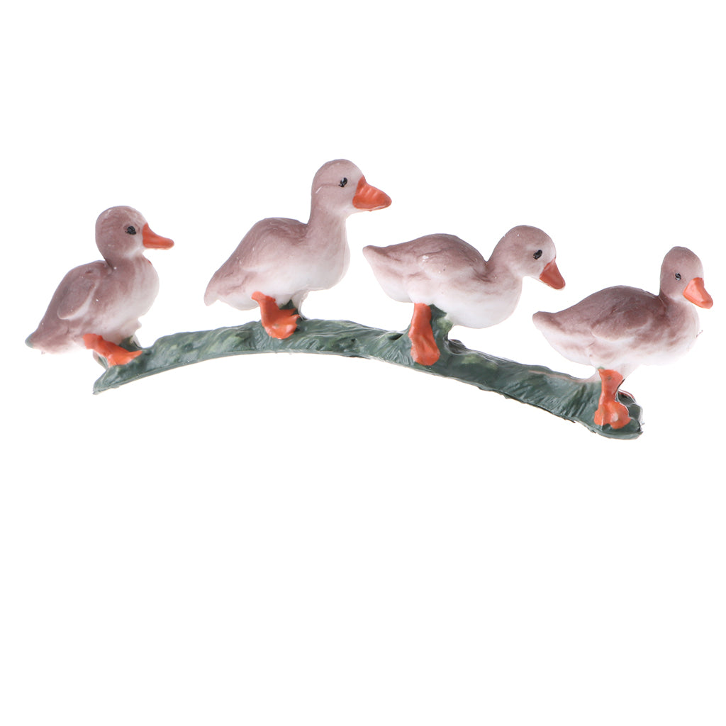 Simulation Animal Model Action Figures Kids Toy Gift Gray Ducks