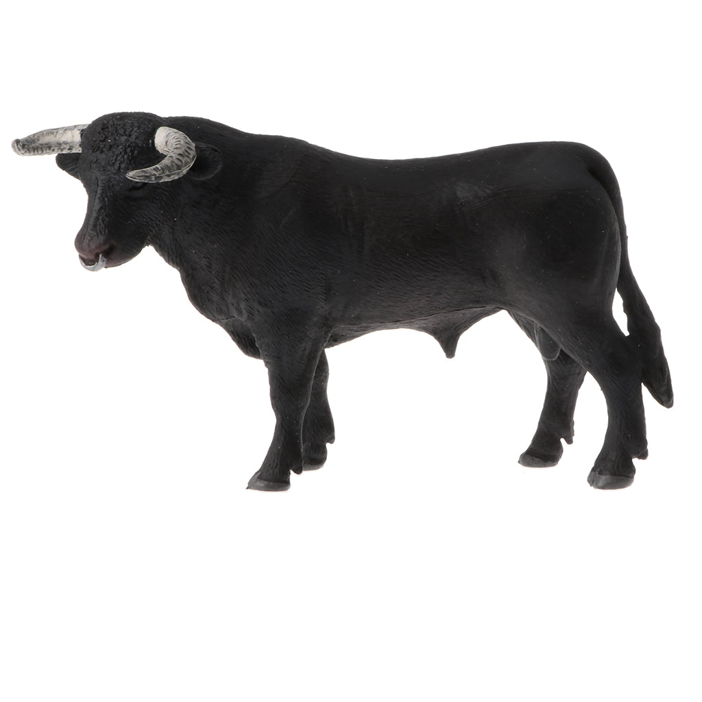 Realistic Animal Model Figures Kids Educational Toy Gift Black Bull