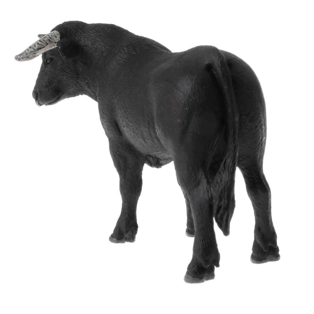 Realistic Animal Model Figures Kids Educational Toy Gift Black Bull