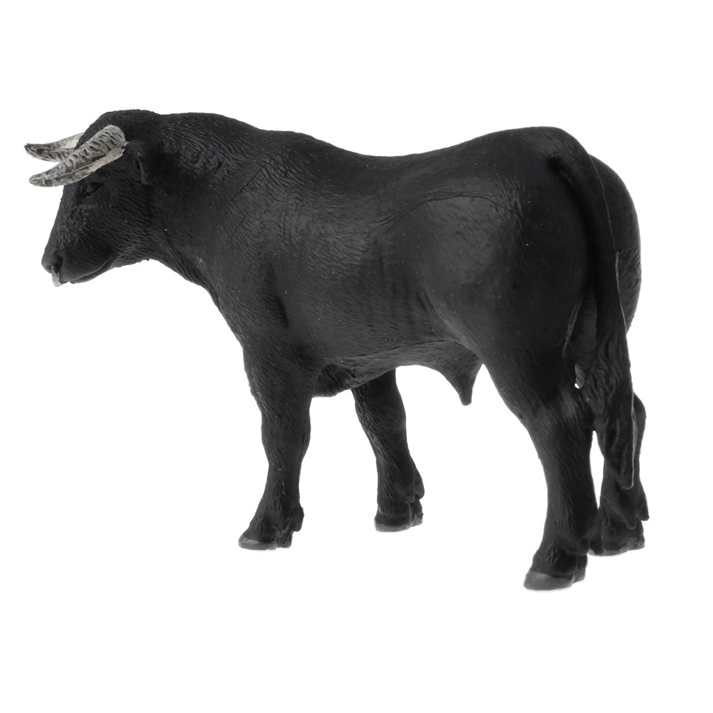 Realistic Animal Model Figures Kids Educational Toy Gift Black Bull