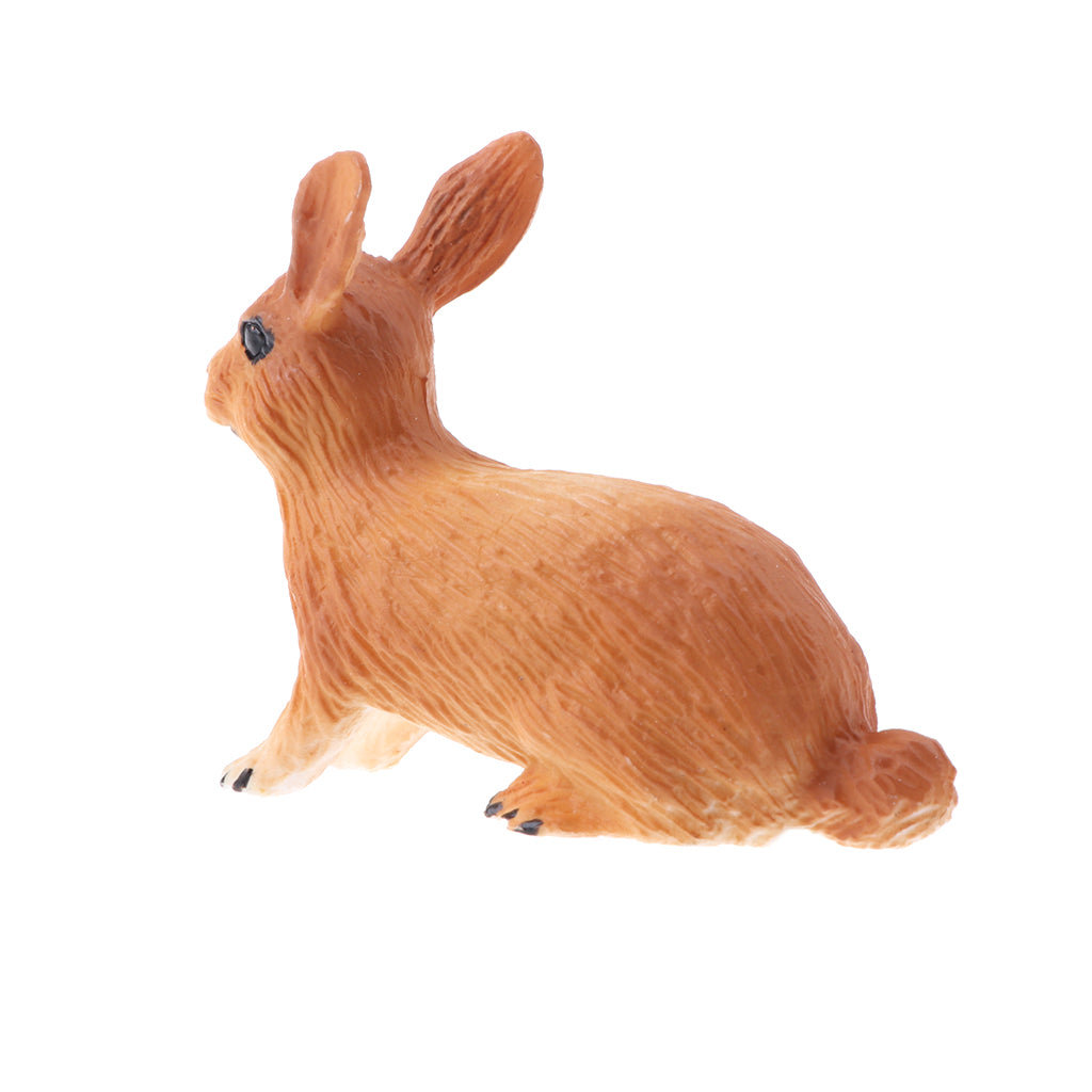 Simulation Animal Model Action Figures Kids Toy Gift Earthy Yellow Rabbit