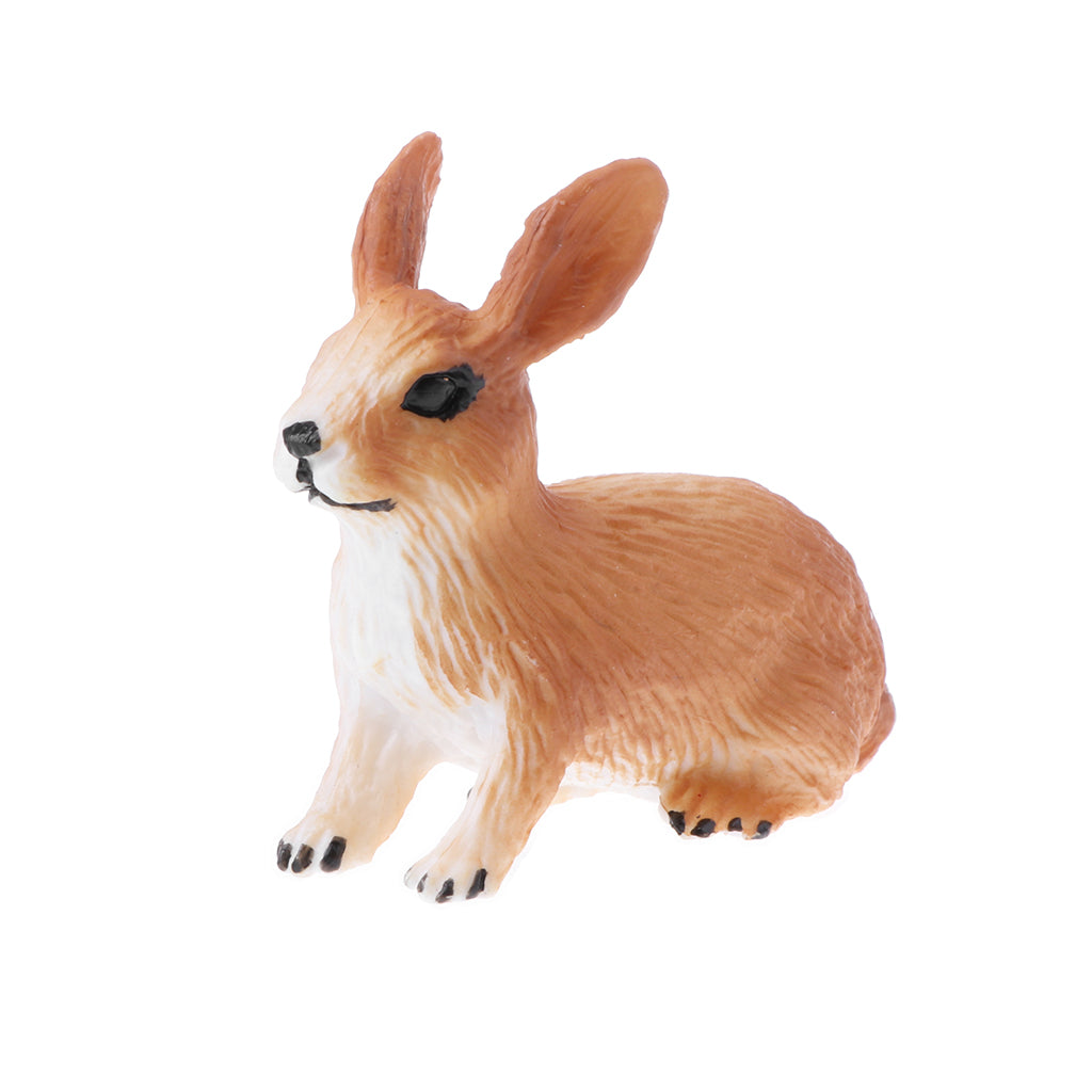 Simulation Animal Model Action Figures Kids Toy Gift Earthy Yellow Rabbit