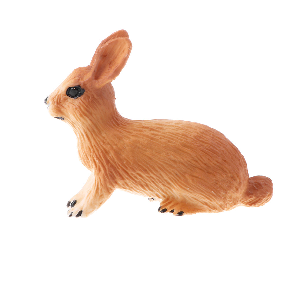 Simulation Animal Model Action Figures Kids Toy Gift Earthy Yellow Rabbit