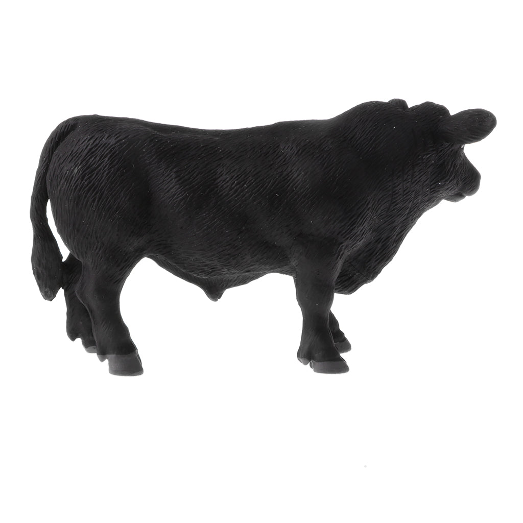 Realistic Animal Model Figures Kids Educational Toy Gift Black Angus Bull