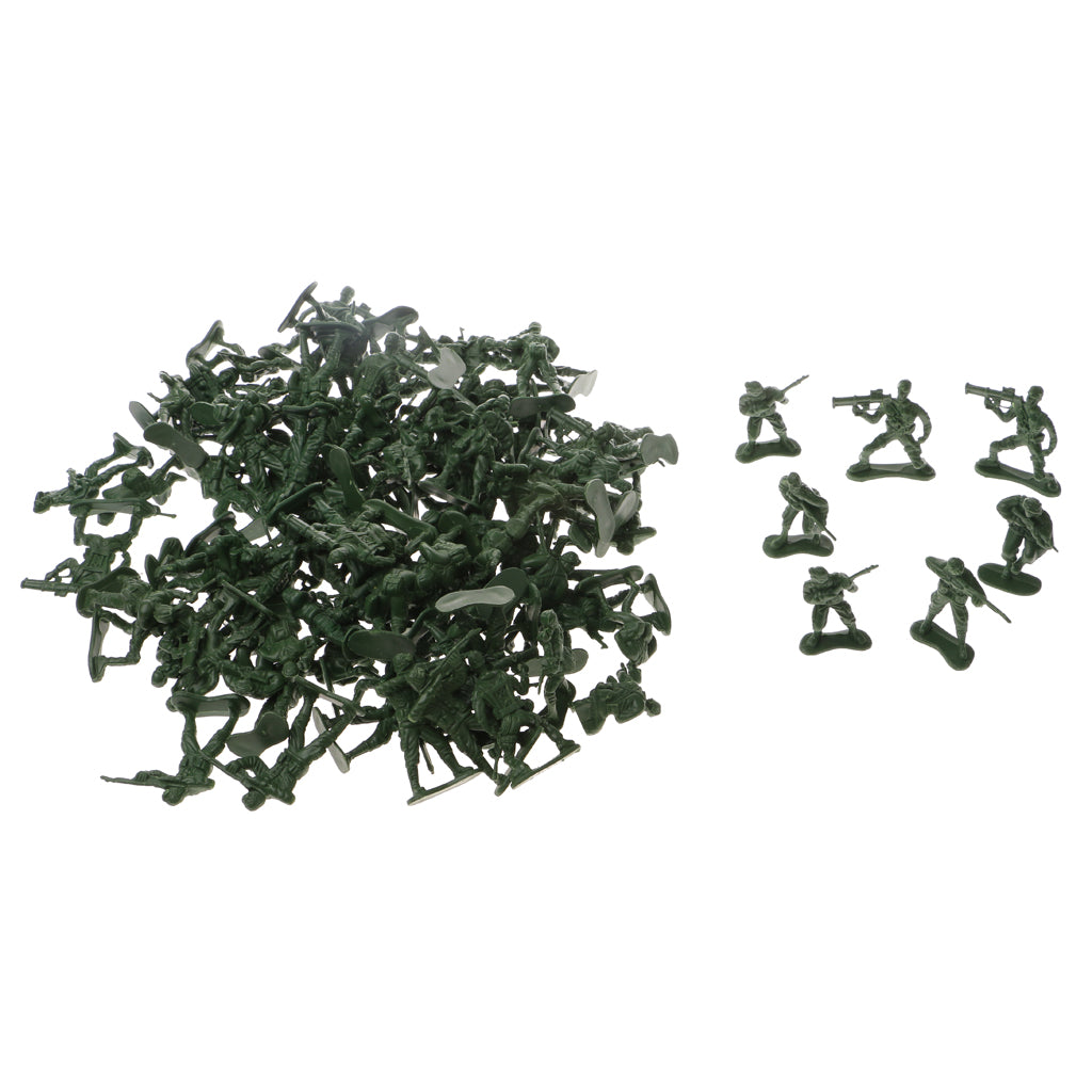 100x 5cm Army Troop Combat Soldier Figure Soldier Model Toys Green