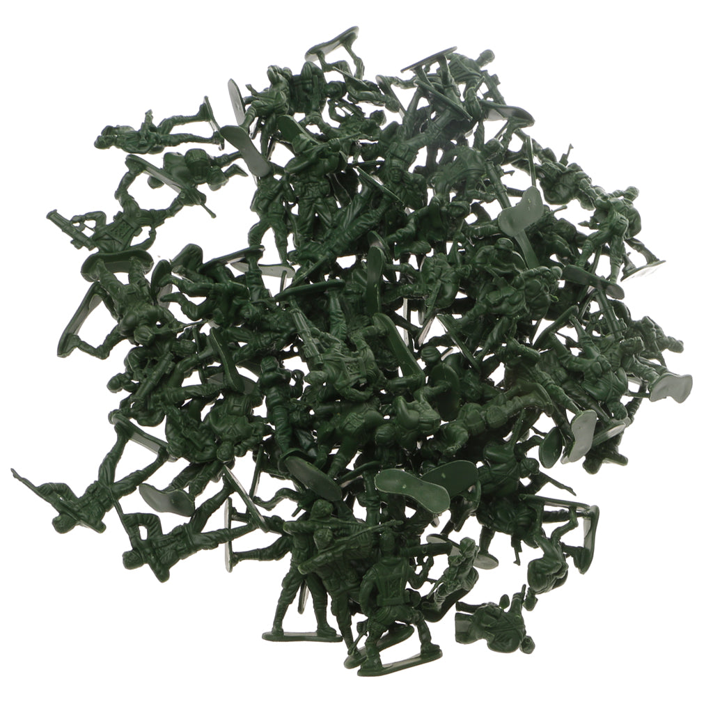 100x 5cm Army Troop Combat Soldier Figure Soldier Model Toys Green