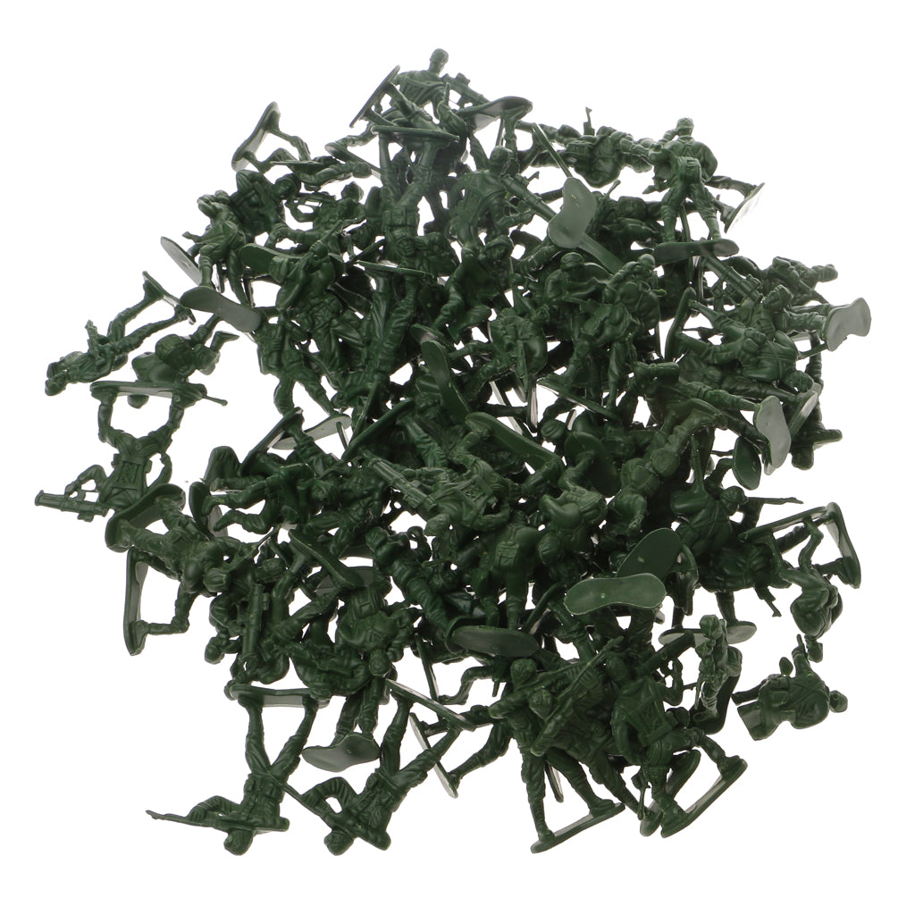 100x 5cm Army Troop Combat Soldier Figure Soldier Model Toys Green