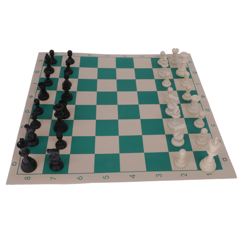 Portable Travel Chess Set Roll Up Mat in Tube Shaped Box Shoulder Strap L