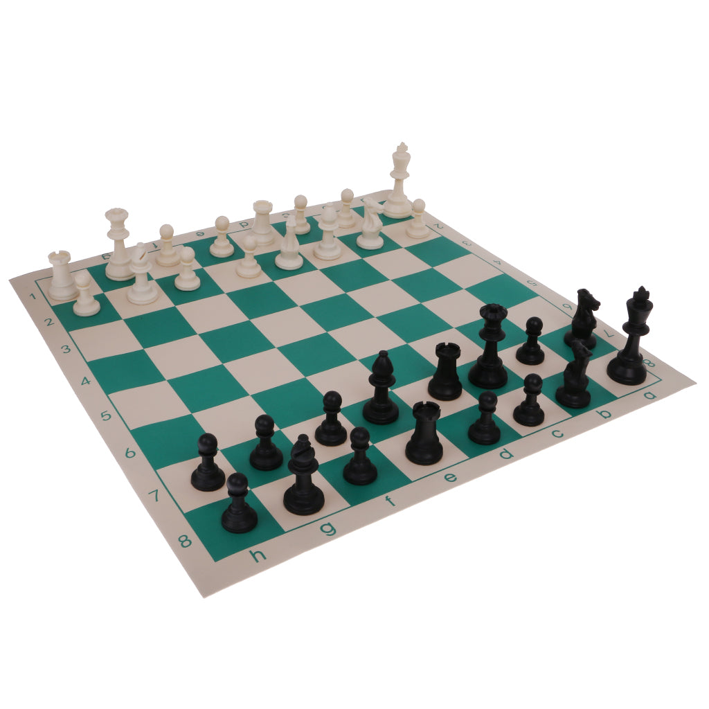 Portable Travel Chess Set Roll Up Mat in Tube Shaped Box Shoulder Strap L