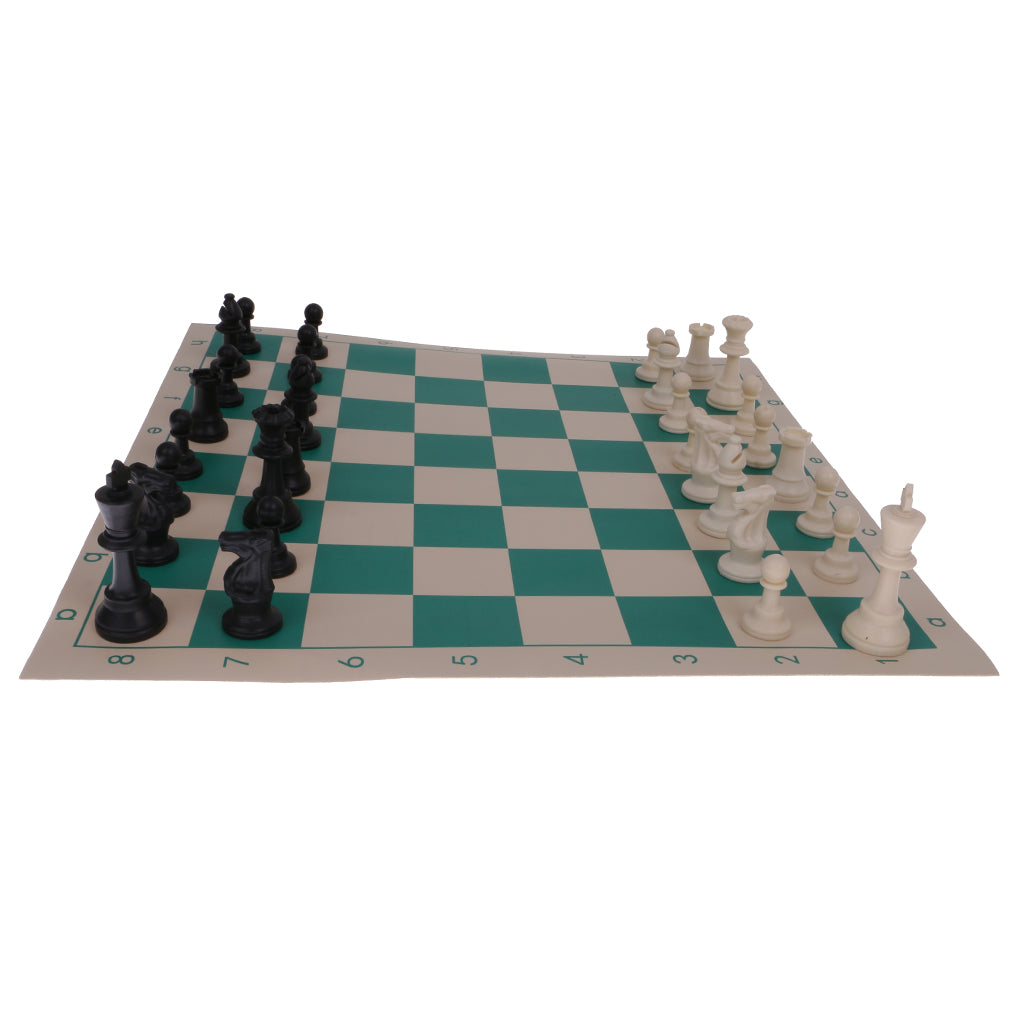 Portable Travel Chess Set Roll Up Mat in Tube Shaped Box Shoulder Strap L