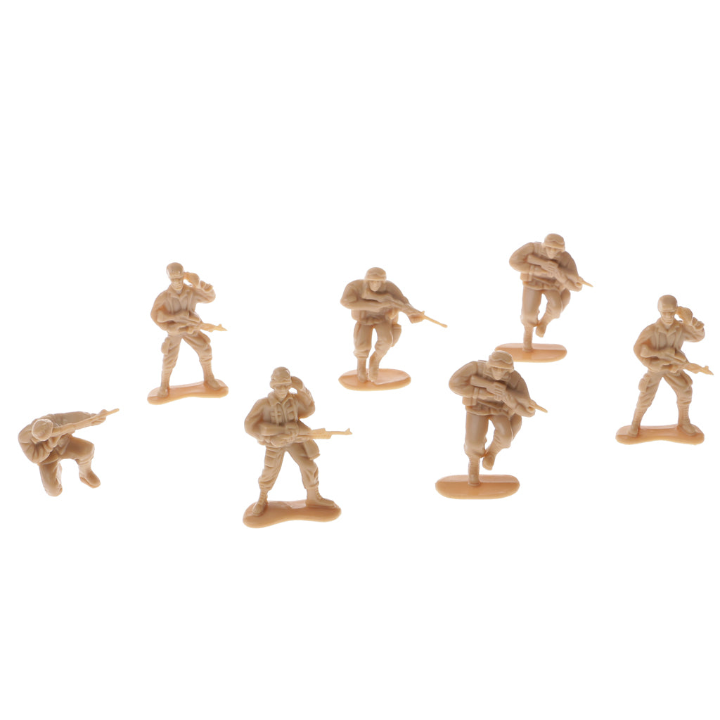 100x 5cm Army Troop Combat Soldier Figure Soldier Model Toys Yellow