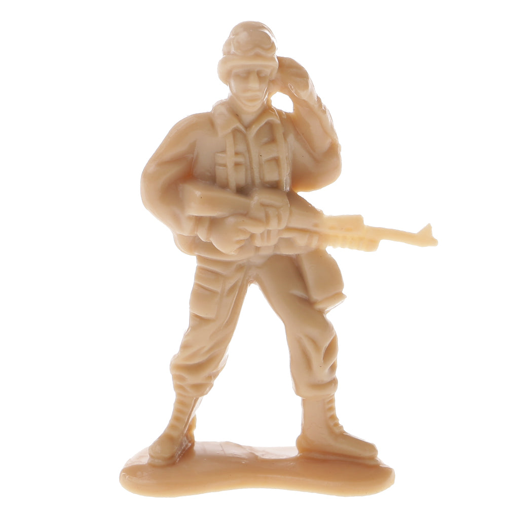 100x 5cm Army Troop Combat Soldier Figure Soldier Model Toys Yellow