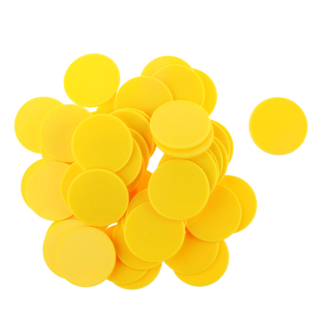 50x Casino Poker Chips Poker Game Board Game Chip DIY Craft 40mm Yellow