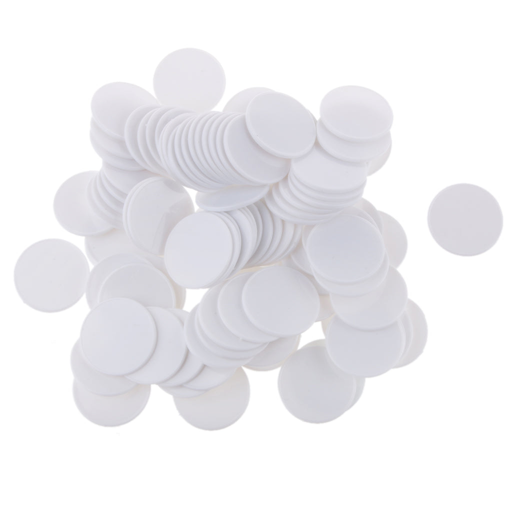 100x Casino Poker Chips Poker Game Board Game Chip DIY Craft 32mm White