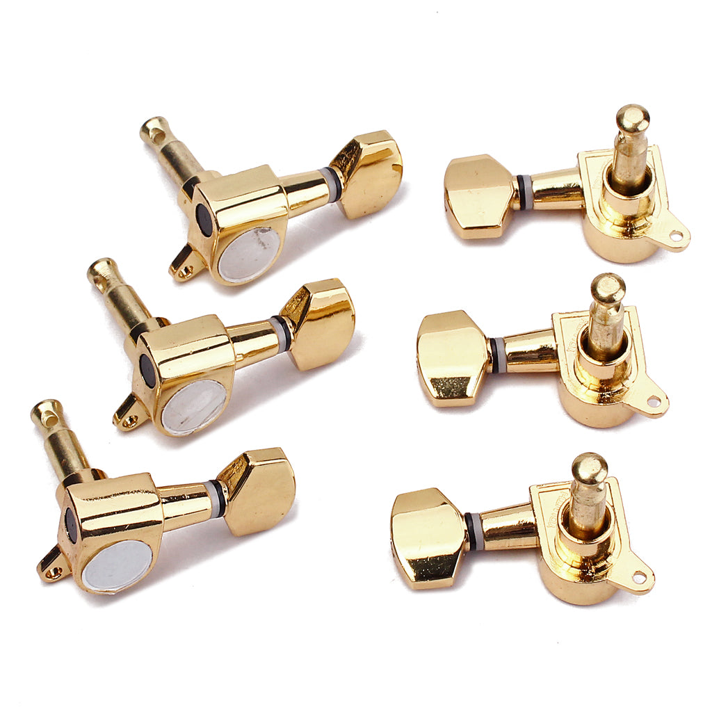 Electric Folk Guitar Tuning Pegs Tuners Machine Head Inline Golden 6R