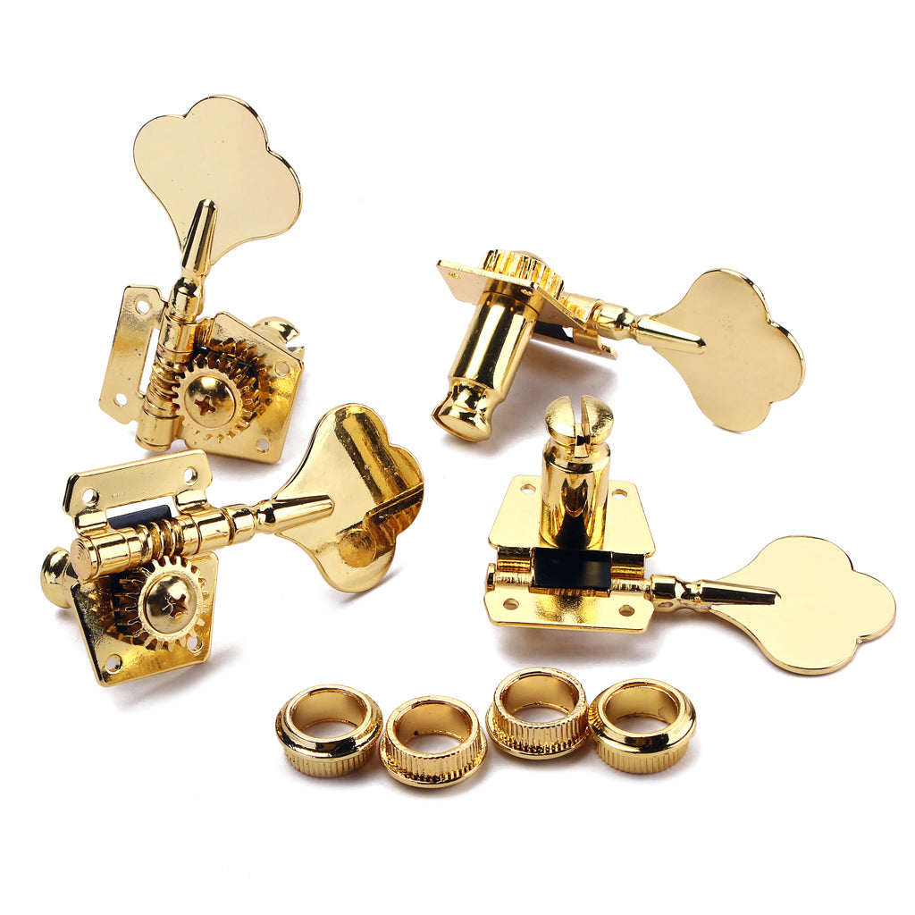 Pack of 4 Pcs Open Right Handed Tuner Tuning Pegs Set for Bass Guitar Golden